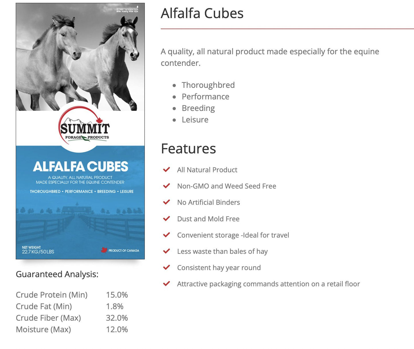Summit Alfalfa Cubes