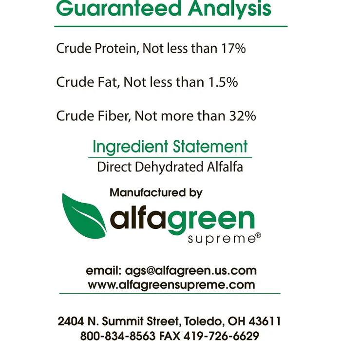 Alfagreen Direct Dehydrated Alfalfa Pellets - 3WI