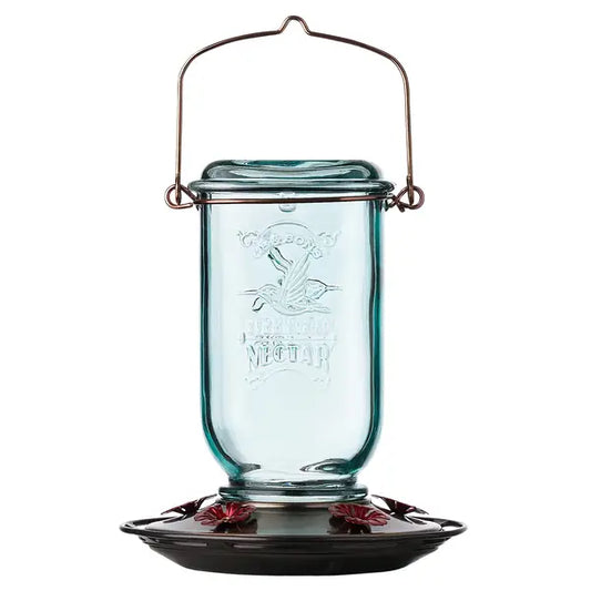 25oz Glass Mason Jar Hummingbird Feeder