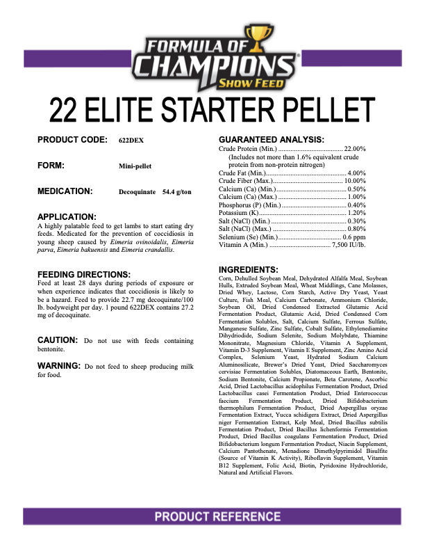 22% Elite Starter Pellet