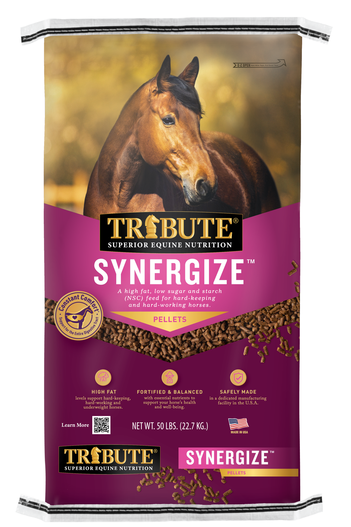 Synergize™, Low NSC, High Fat Pelleted Horse Feed